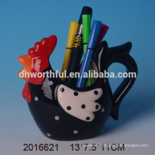 High quality ceramic pencil holder wholesale,ceramic cock pen holder